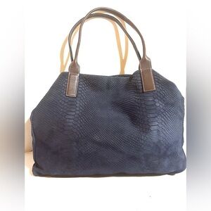 J. Mchaughin Elegant Navy Blue Textured Women's Bag